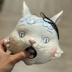 Whimsical White Cat Wall Decor